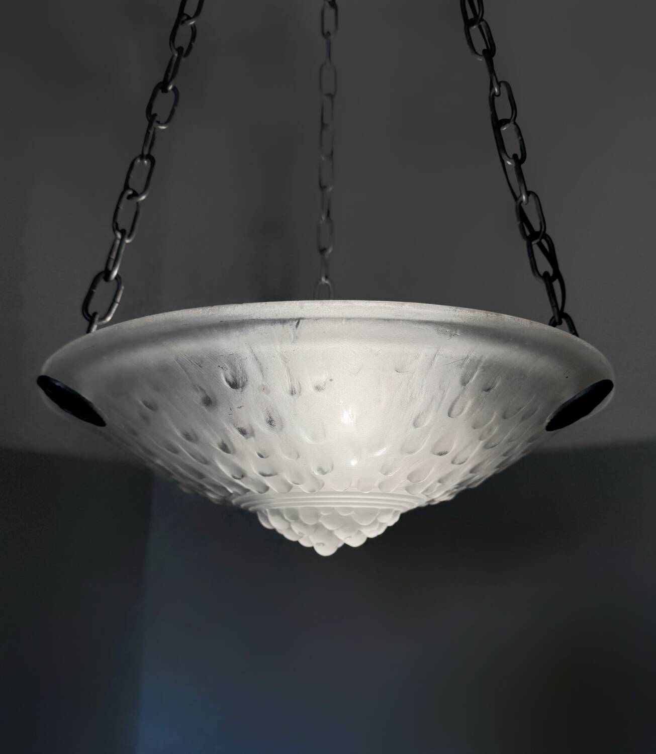 Muller Art Deco glass chandelier