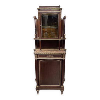 Meuble Vitrine Napoléon III en Acajou Et Bronze ciselé XIX Siècle
