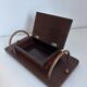 Vintage 1960 cigarette holder wooden metal copper - 31 x 15 cm