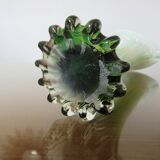 Vase soliflore arum en verre de Murano jaune et vert années 60 70
