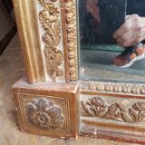 Gilded mirror and rechampi of Louis XVI period 1754 - 1793 90x166cm