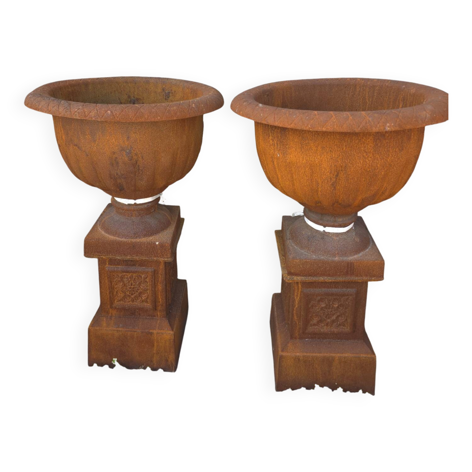Medical vases with cast iron bases (the pair)