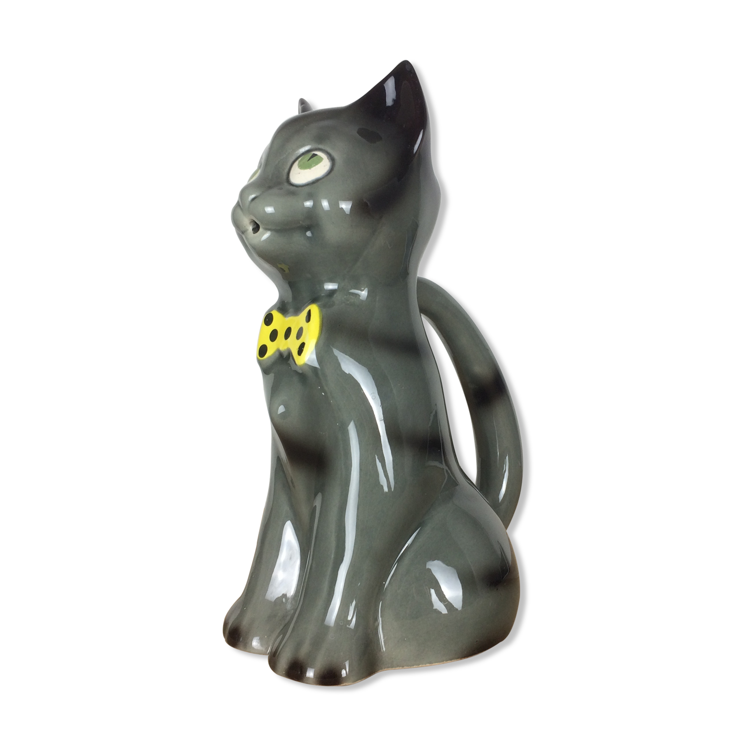 Poet-Laval cat pitcher in zoomorphic ceramic