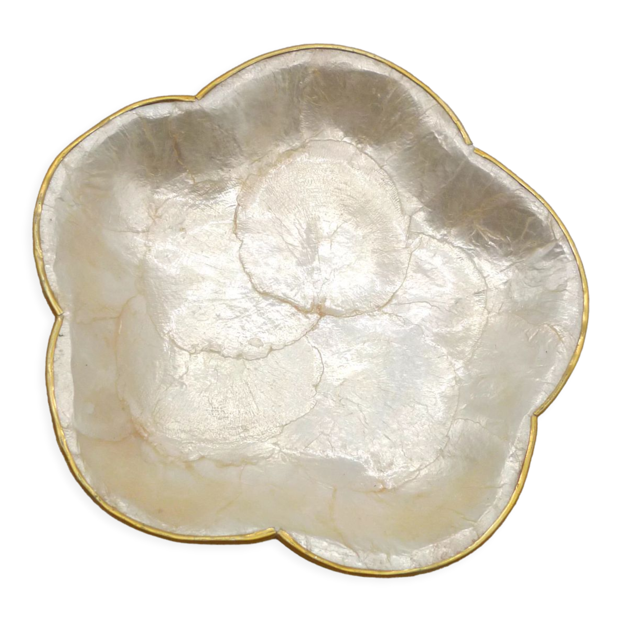 Empty pocket in mother-of-pearl and brass