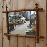 Turned wooden barber mirror 1900