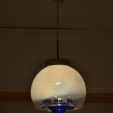 Blown glass globe hanging lamp 1970