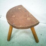 Tripod cowhide tabouret