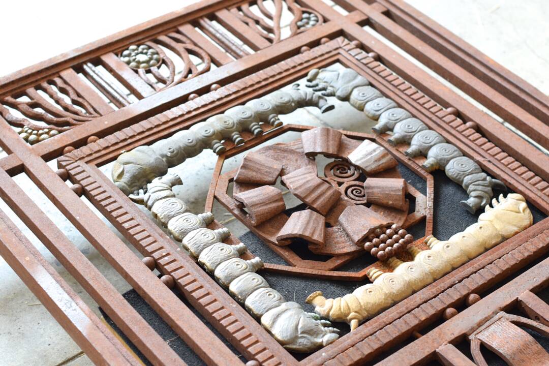 Metal and bronze ironwork entrance door Charles Piguet Lyon 1919