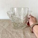 Art Deco chiseled glass ice bucket