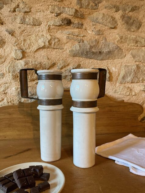 Pots de chocolatière de bistrot, fin XIXe siècle