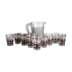 Set of 12 vintage 1950s granita glasses and pitcher