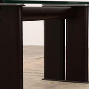 Tito Agnoli for Matteo Grassi leather dining table and six chairs