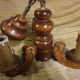3-arm wooden chandelier