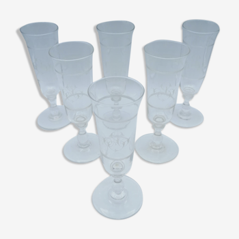 Set of 6 monogrammed champagne flutes