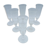 Set of 6 monogrammed champagne flutes