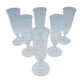 Set of 6 monogrammed champagne flutes