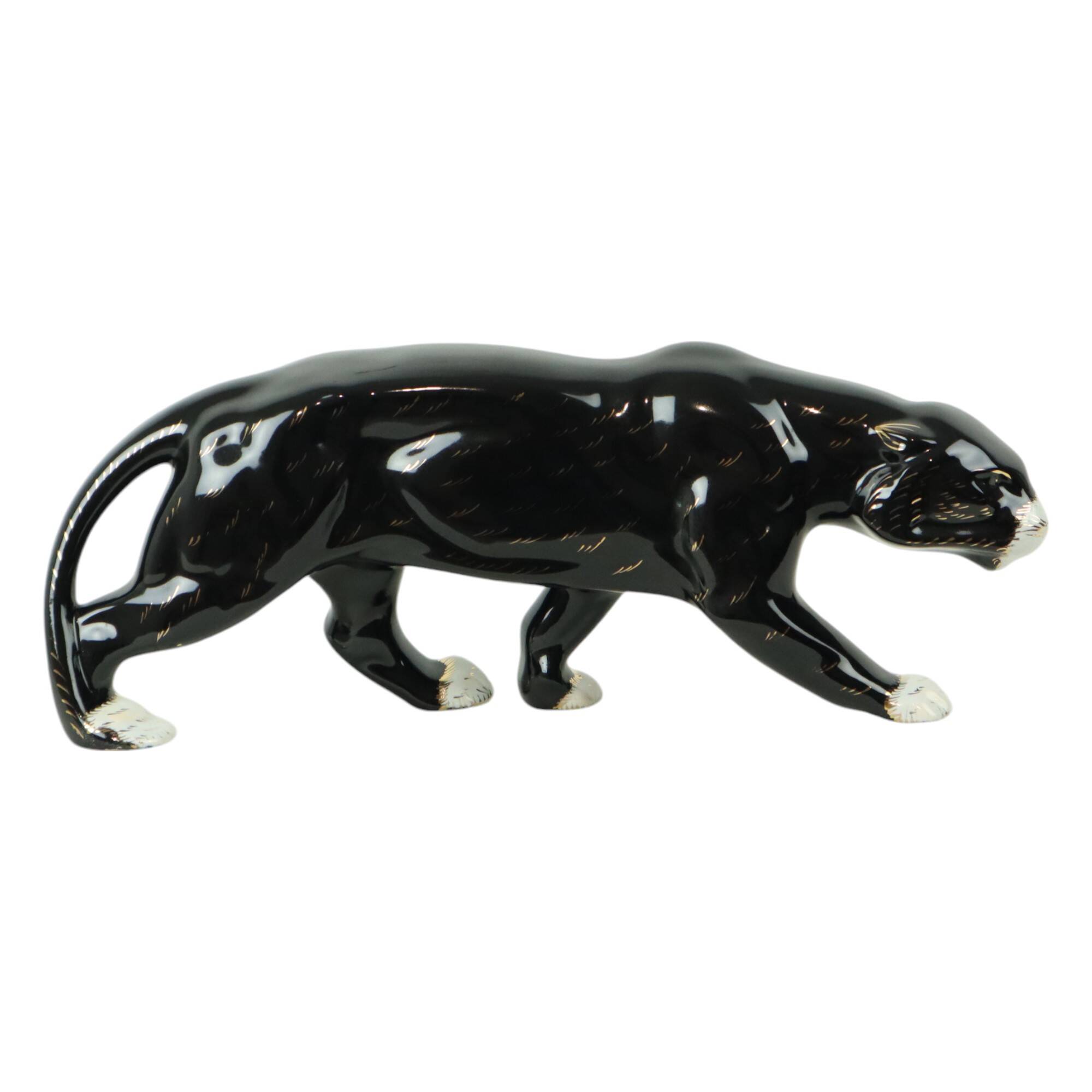 Art Deco Style Panther Ceramics Hubert Bequet Quaregnon