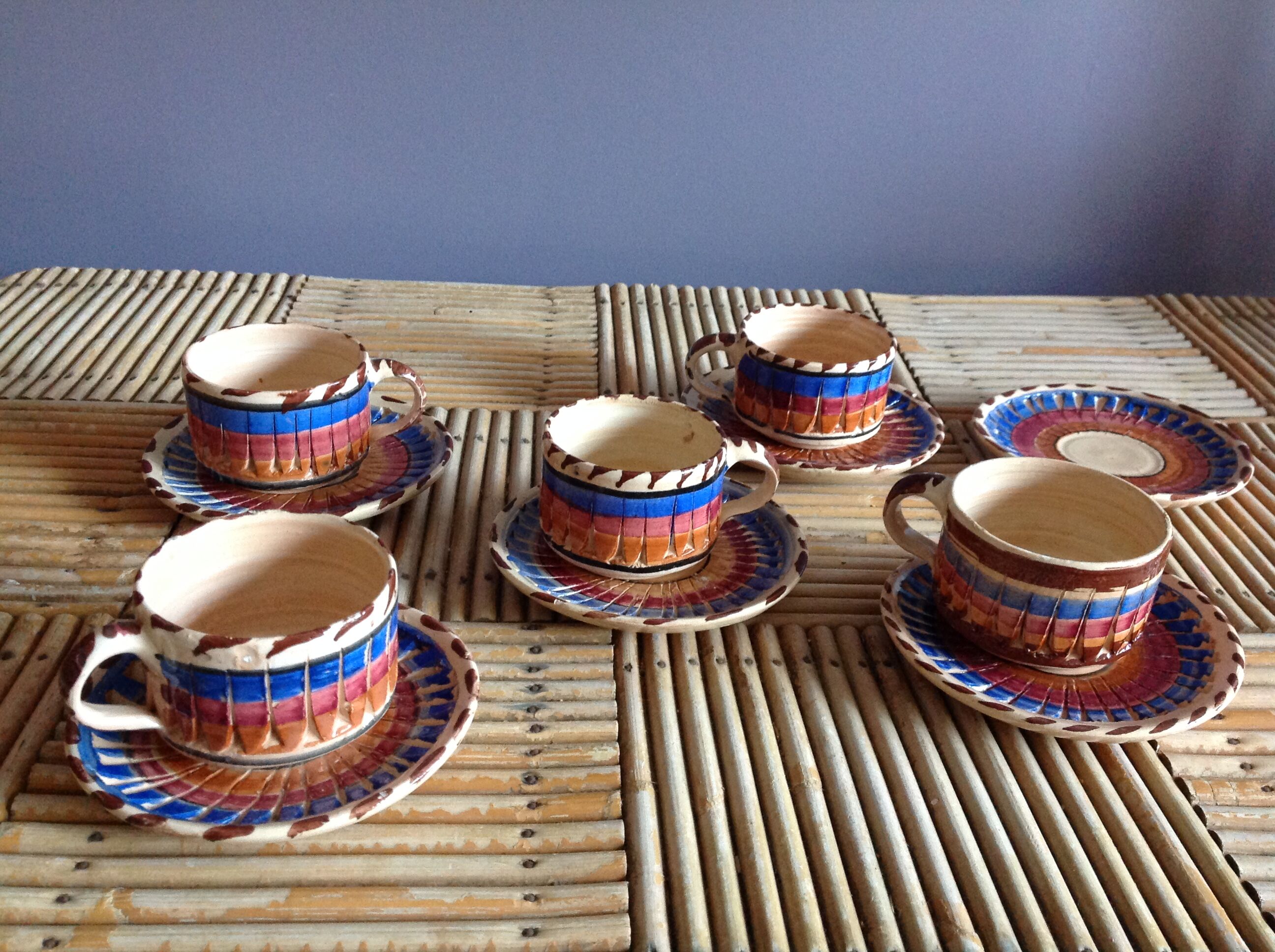 5 cups coffee cups in ceramics