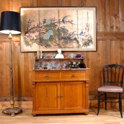 Coiffeuse en bois et marbre du 19ème siècle