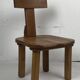 Brutalist oak low chair or children's chair, Dutch 1970s