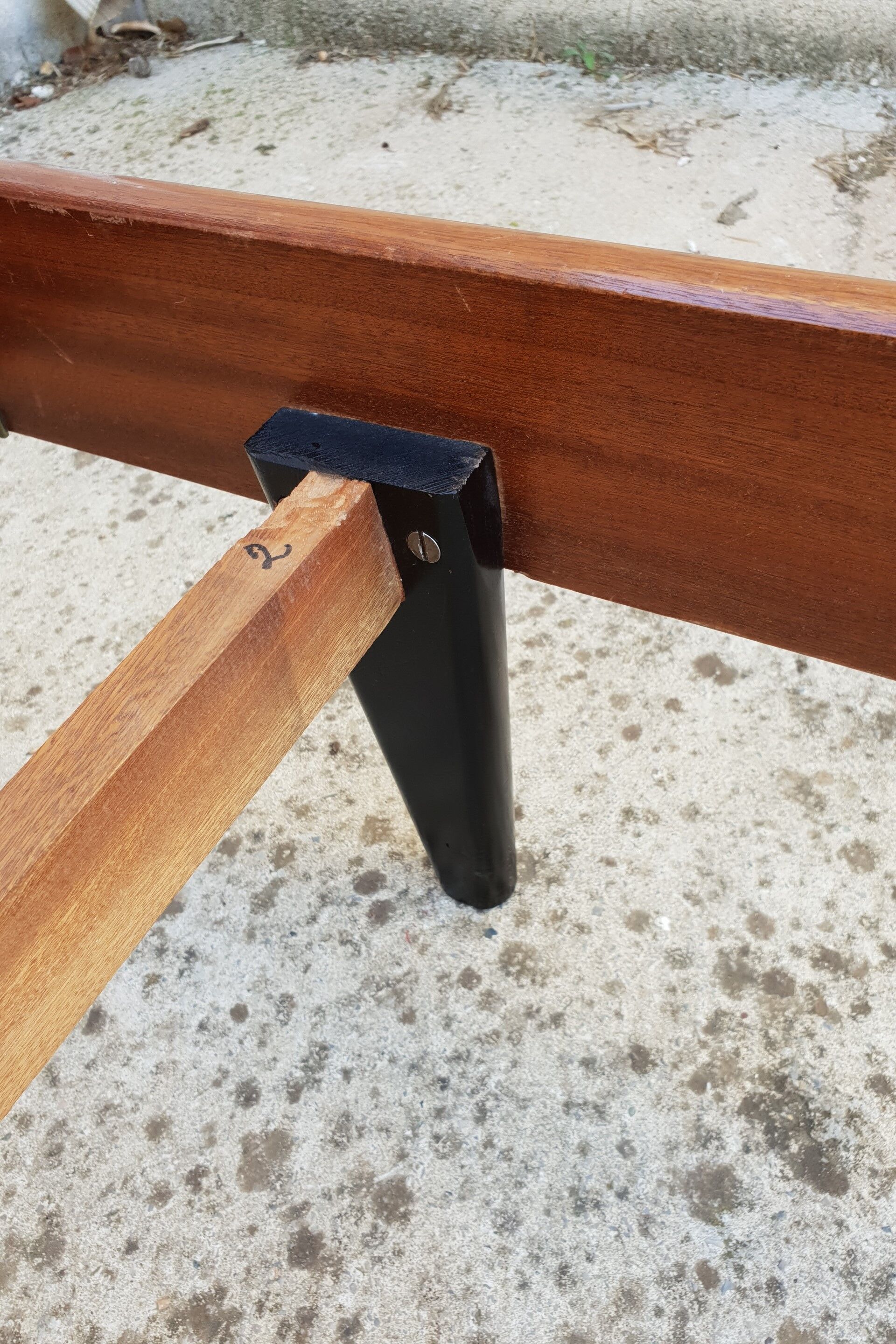 Roger Landault mahogany bed 1950