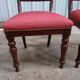 Pair of vintage English mahogany chairs, woven in red