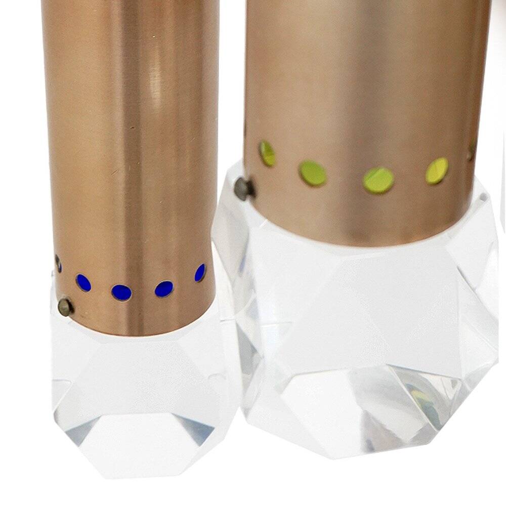 Chandelier with 4 pendants and acrylic glass diffusers by Gaetano Missaglia, 1960s.