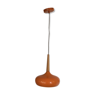 Suspension orange en métal années 70