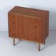 Danish teak chest of drawers, 1960s – 4 drawers, key and recessed handles