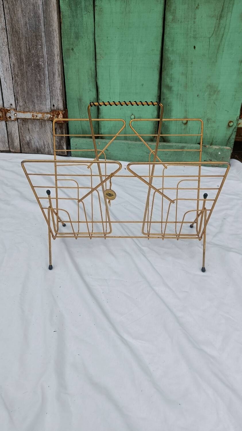 Vintage vinyl magazine rack