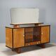 Vintage walnut veneer sideboard with mirror, Italy 1960s