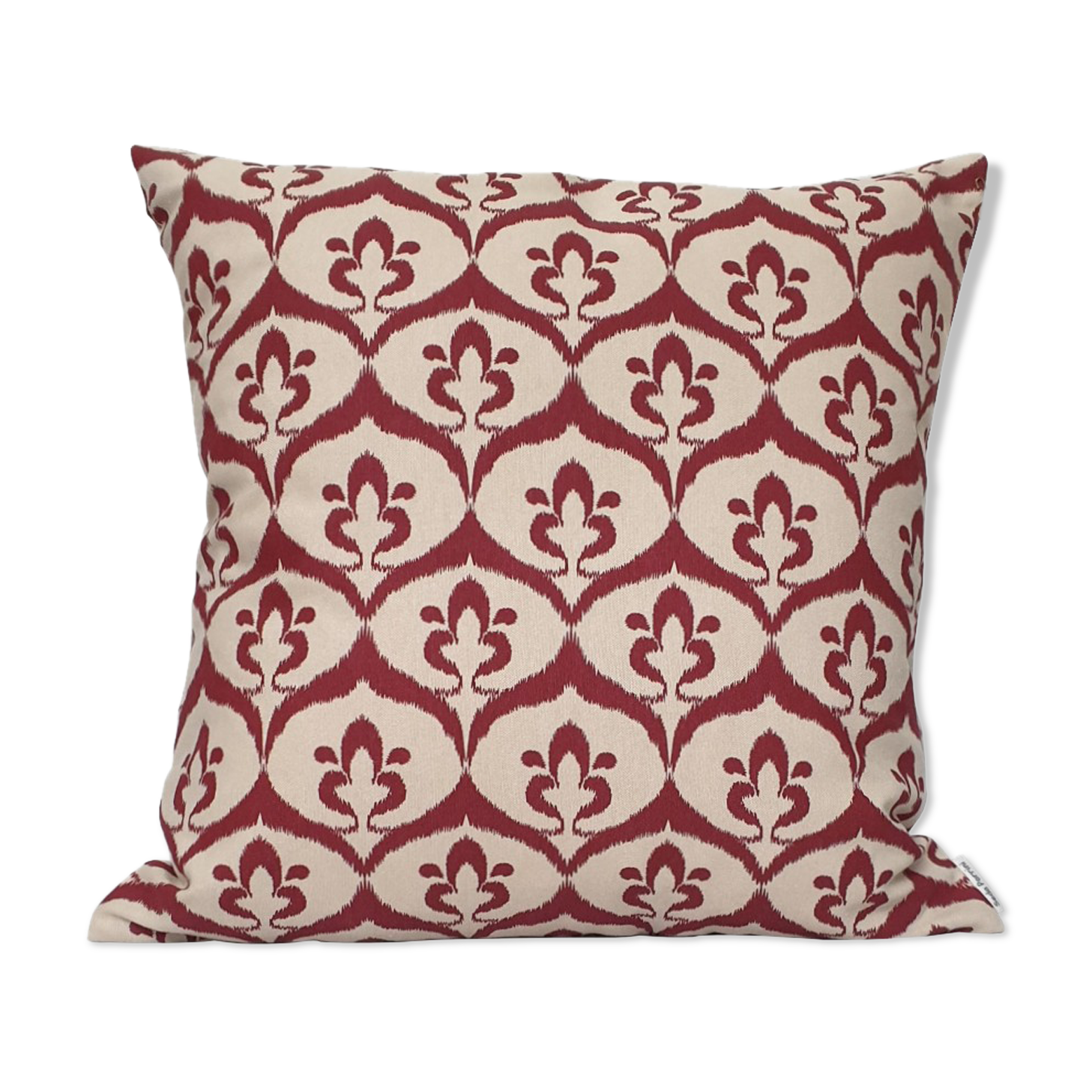 Ottoman cushion cover style ikat beige / garnet - 50 x 50