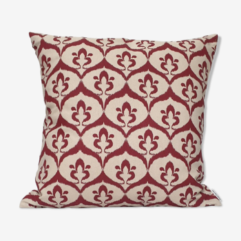 Ottoman cushion cover style ikat beige / garnet - 50 x 50