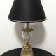 Lampe de chevet en verre ciselé et laiton doré