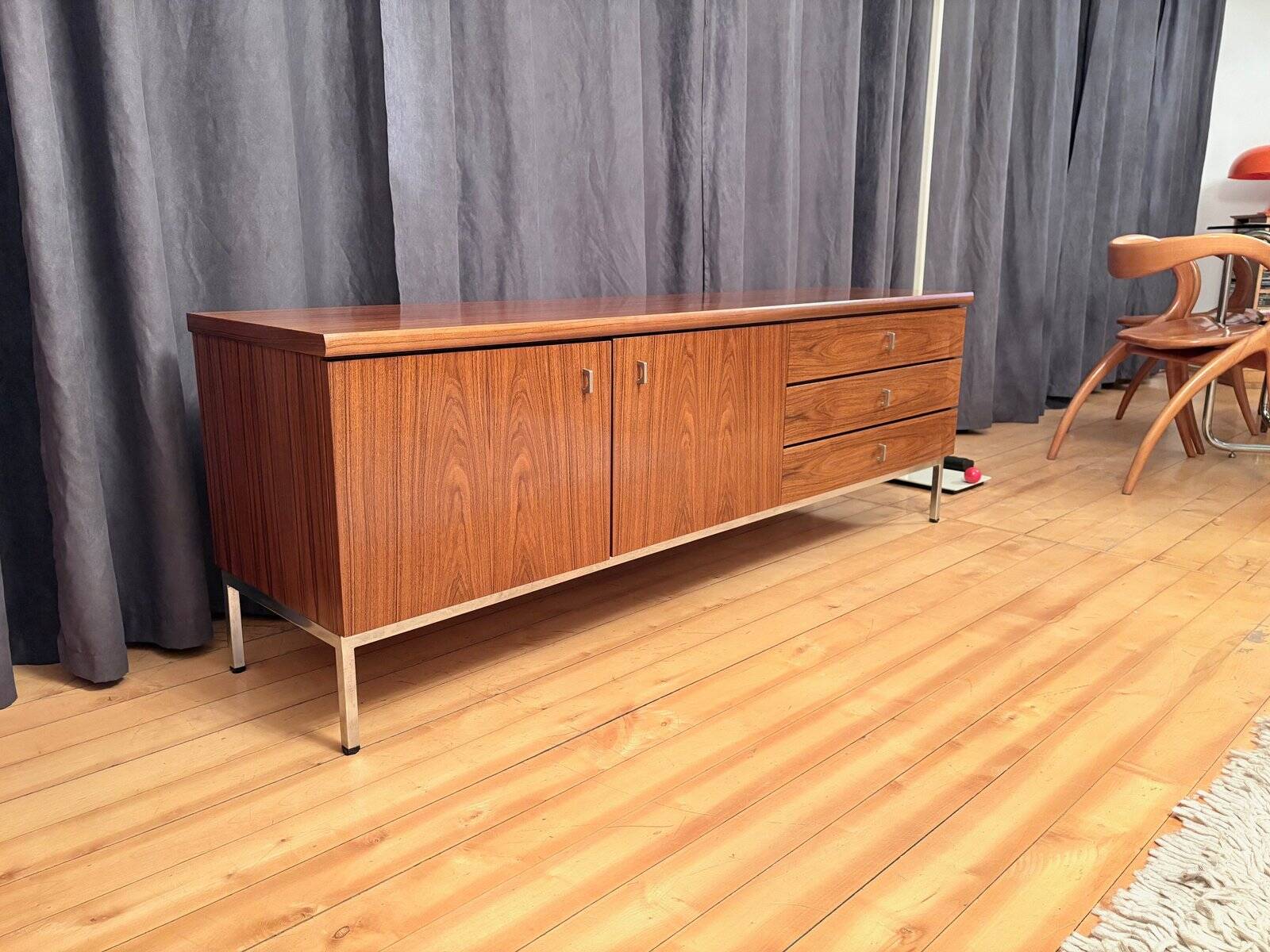 Walnut veneer sideboard, Germany, 1970s