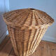 Large vintage rattan basket, retro wicker decoration