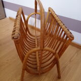 Vintage rattan magazine holder