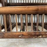 Rattan and wood magazine rack - VINTAGE (1970)