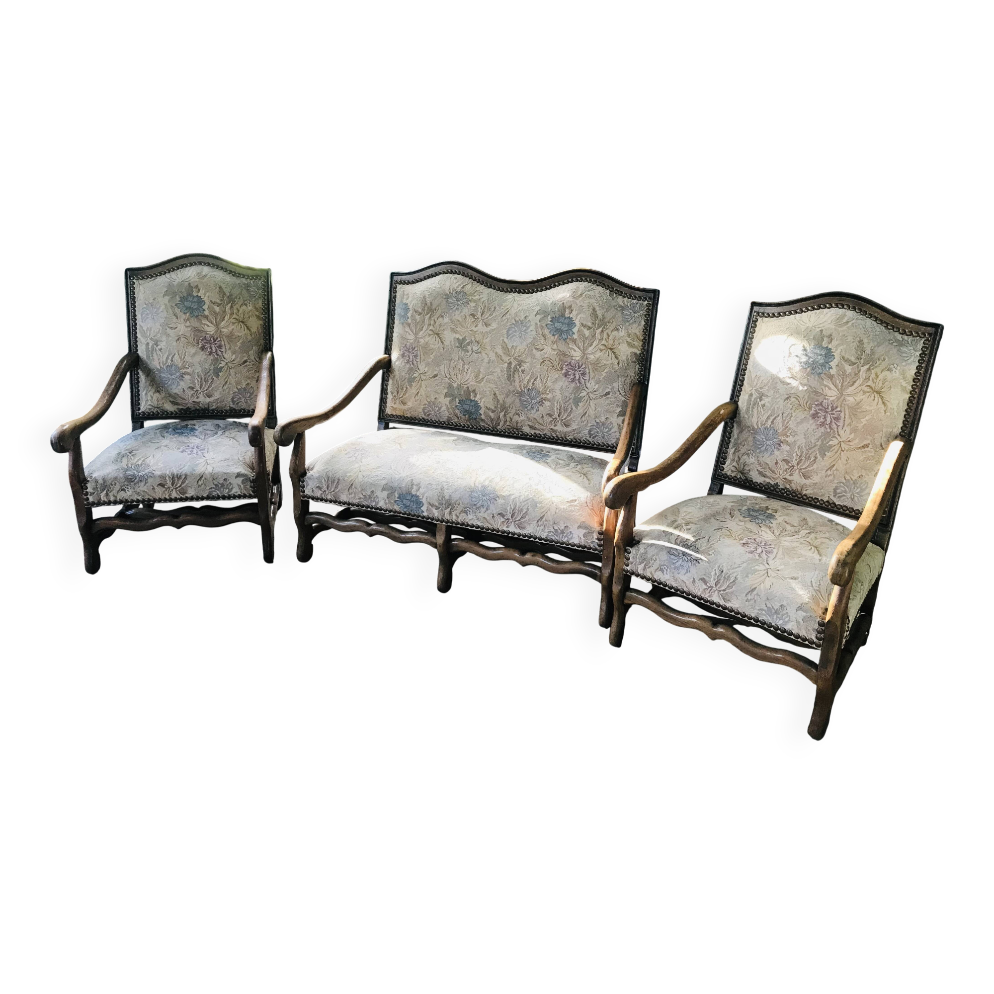 Louis XII bench and armchairs