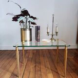 Bouillotte lamp with two lights in gilded bronze