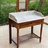 Marble dressing table and 1900 solid wood mirror