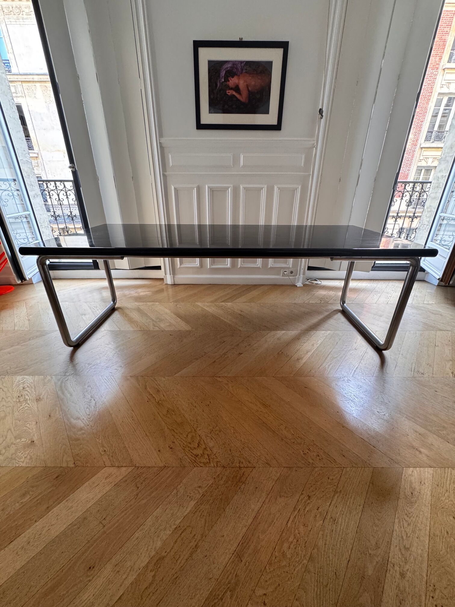 Black lacquered table - approximately 1970