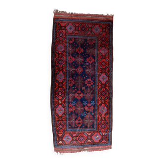 Tapis afghan ancien Baluch fait main, 95 cm x 219 cm, années 1880