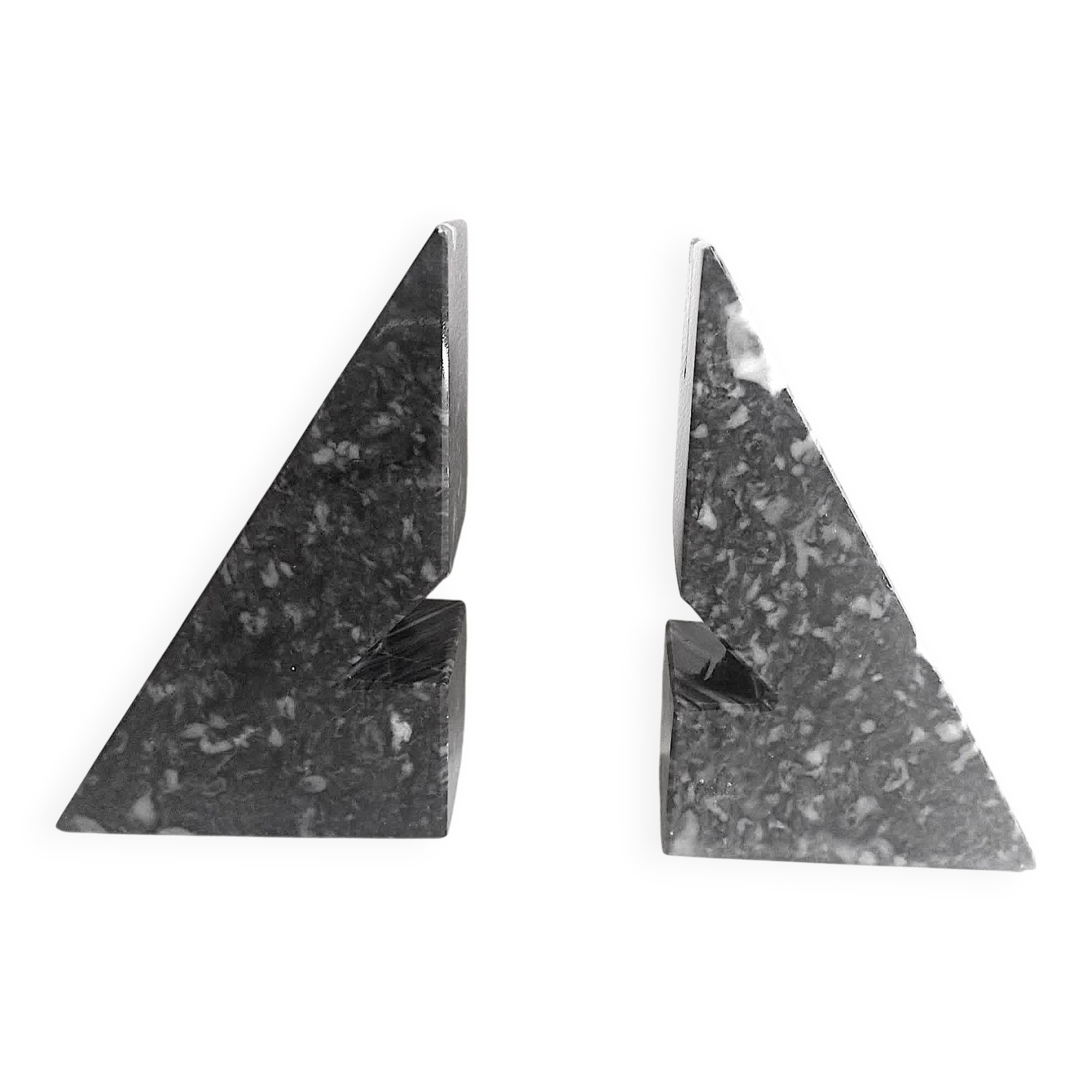Pair of marble bookends 1970s Height 18.2 cm
