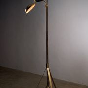 Mid-century Russian floor lamp with three adjustable brass shades