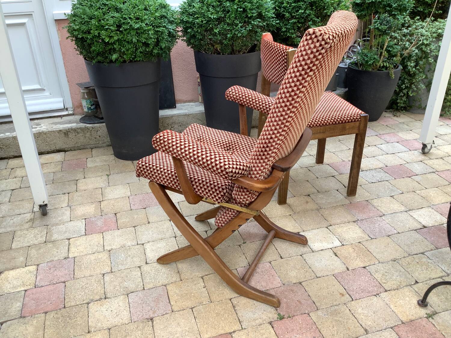 Baumann 70s velvet relax armchair
