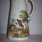 Ceramic pitcher with hand-painted decoration