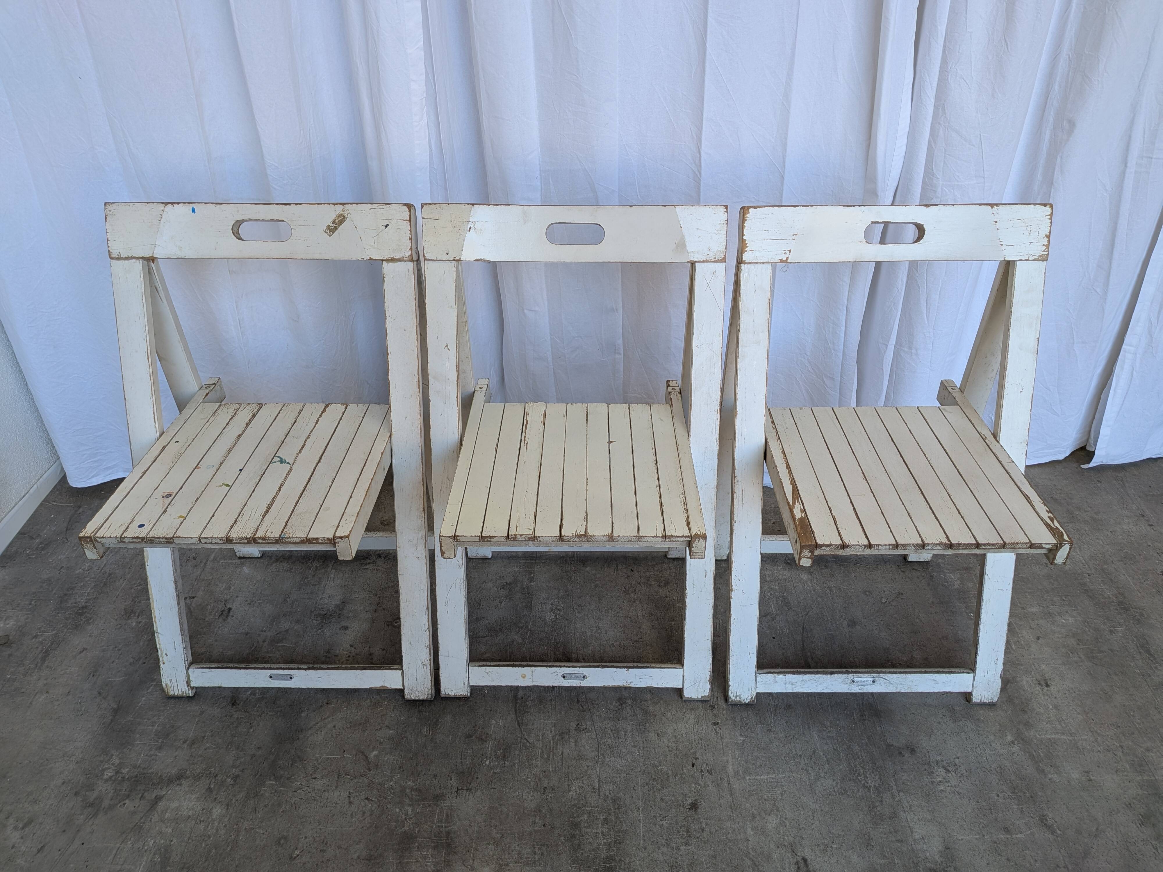 Set of 3 Vintage TRIESTE Foldable Chair by Aldo Jacober, 1970s Mid-Century