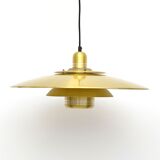 Vintage pendant lamp in golden brass, Denmark, 1970s