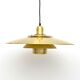 Vintage pendant lamp in golden brass, Denmark, 1970s